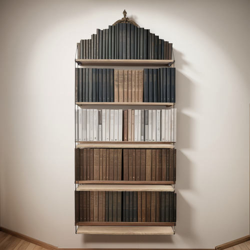 Estante Con 5 Niveles Madera Metal Negro 59x15x116cm