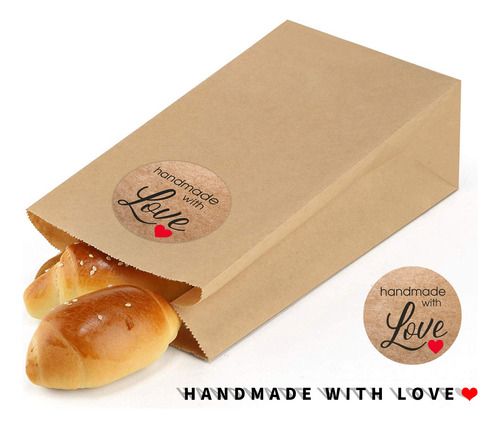 100-500 Pegatinas De 1 Pulgada Hechas A Mano Con Amor