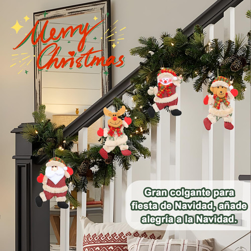 Ornamento De Pingente De Pelúcia De Natal, 8 Peças De