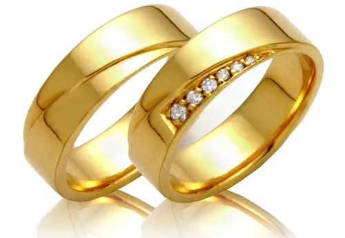 Alianças De Casamento Em Ouro 18k - FA-699