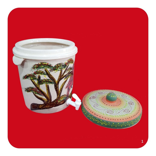 Imagen 2 de 3 de Dispensador De Agua Con Tapa Engobe 10 Litros 30x26 Cm M1