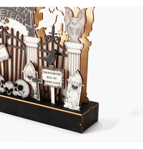 Adornos De Madera Para Halloween, Decoración De Mesa