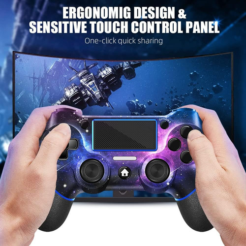 Control Inalámbrico Acegamer P/ Ps4/windows, Galaxia Purpura