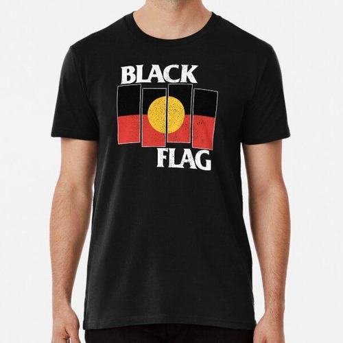 Remera Bandera Negra Indígena [aspecto Desgastado Negro] ALG