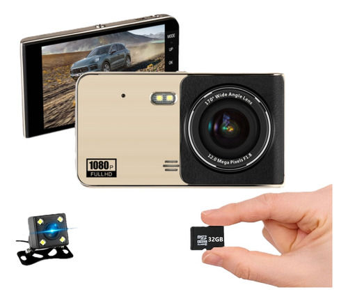 Dc5 Dashcam 4´ Frontal + Reversa Full Hd Hdr+ Sd32 Gb Gratis