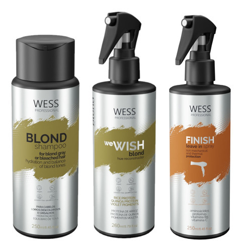 Kit Wess Blond Sh 250ml + We Wish M.260ml + Finish 250ml