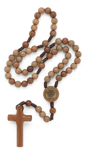 Terço De São Padre Pio Marrom Com Saquinho Bordado
