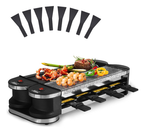 Artestia Parrilla Eléctrica Raclette, 1200 W Portátil 2 En 1