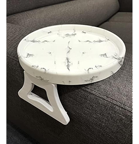 Mesa Con Clip Para Brazo De Sofa Con Estampado De Marmol Me