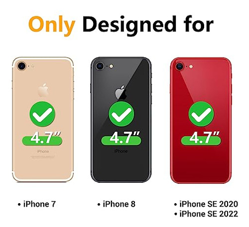 Funda Para iPhone SE 2022/2020 iPhone 8/7 Azul Claro+verde 4