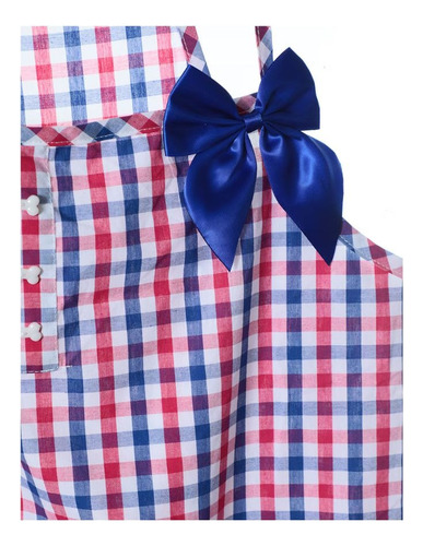 Vestido A Cuadros Para Mascota (cachorra) Zoopet Azul Cuadros