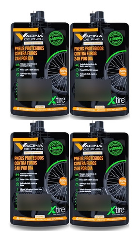 4 Vacinas De Pneu Xtire Bike Speed Gravel 200ml Tubeless