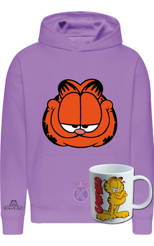 Poleron Garfield + Tazon - Sus Amigos - Lasaña - Siesta - Estampaking 