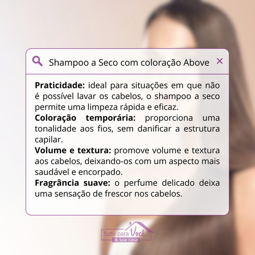 Shampoo A Seco Com Cor 150ml Perfeito Para Todos Os Cabelos