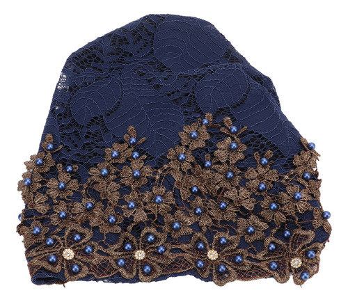 Turbante Musulmán Vintage Bordado Con Pedrería, Diseño Suave