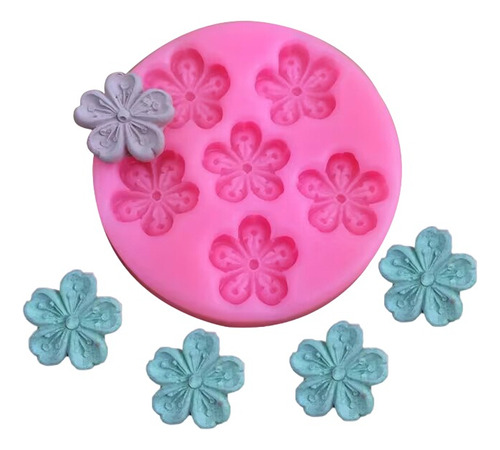 Molde Silicona 6 Flor Cerezo Fondant Porcelana Darumashop