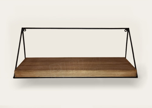 Estante Industrial Vintage 40cm Madera Y Hierro Negro