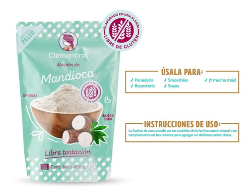 Imagen 3 de 4 de Fécula De Tapioca Sin Gluten (fécula De Mandioca O Yuca)