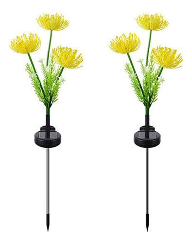 2 Luces Solares De Flores Para Decoración De Jardín De 70 Cm