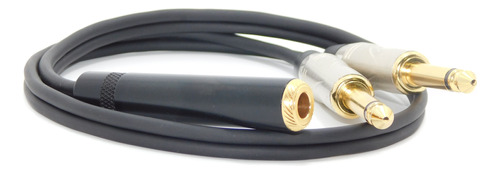 Cable 6,5 Hembra Stereos A 2 Plug 6,5 Gold Mono Professional
