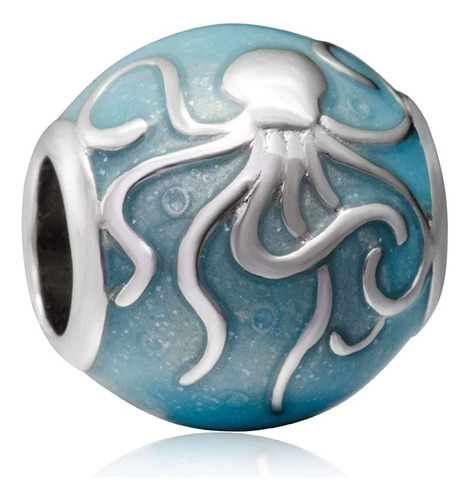 Ocean Octopus Charms Auténtica Plata De Ley 925 Sea Li...