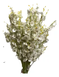 10 Hastes Flor Mini Orquidea Chuva De Ouro Artificial Planta