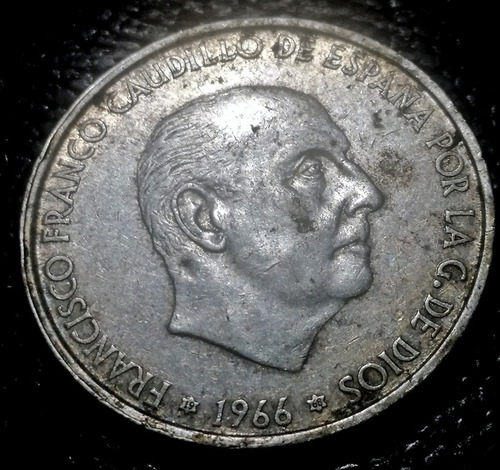 Moneda España 100 Pesetas 1966 Estrella 68 Plata