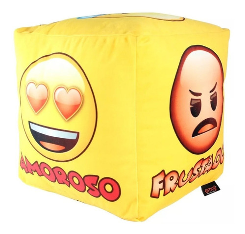 Almofada Formato Cubo Emoji Humor Do Dia 25x25cm Zc 10063859