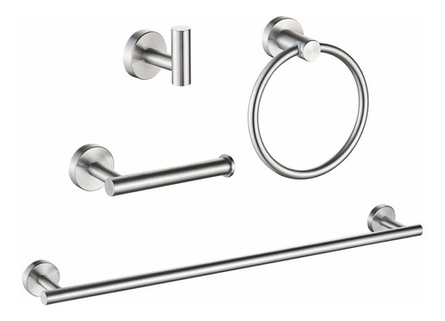 Set De 4 Accesorios Para Baño Cromo Cepillado Marmolux Acc 