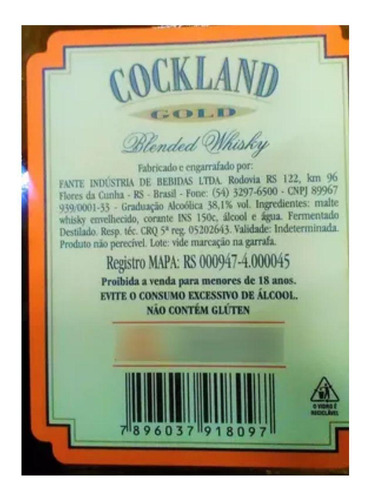 Whisky Cockland Gold 1l + Chanceler Golden 1l