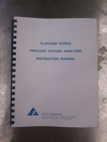 Delta F Platinum Series Process Oxygen Analyzer Instructio