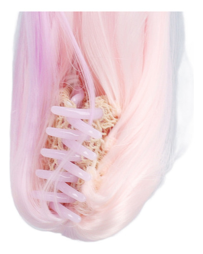 Peluca De Muñeca De Color Degradado, 2 Piezas, Con Clip, Pel