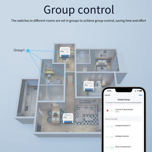 Disyuntor Tuya Smart Wifi Con Control De Luz De 4 Vías Cont-