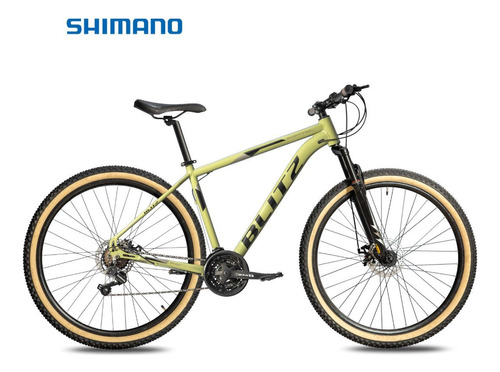 Bicicleta 29 Blitz Pontal Mtb Aluminio Shimano 21v F. Disco Cor Verde Tamanho do quadro 17