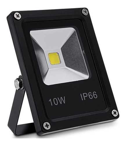 Reflector LED de aluminio, 10 W, Bivolt Ip65, 6000 K, negro delgado, color blanco frío, 110 V/220 V
