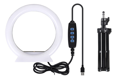 Lámpara De Anillo Led De 18 Cm Con Trípode De 46 Cm De Luz D