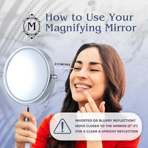 Espejo De Maquillaje Mirrorvana Con Aumento De 10 Aumento...