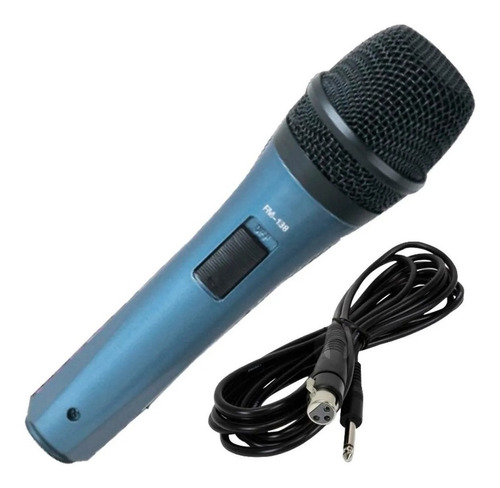 Micrófono Ross FM-138 Dinámico Supercardioide color azul/negro