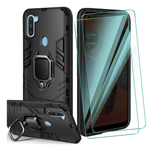 Funda Uso Rudo Carcasa Para Samsung Galaxy A11/m11 +mica Negro Samsung Galaxy A11/m11