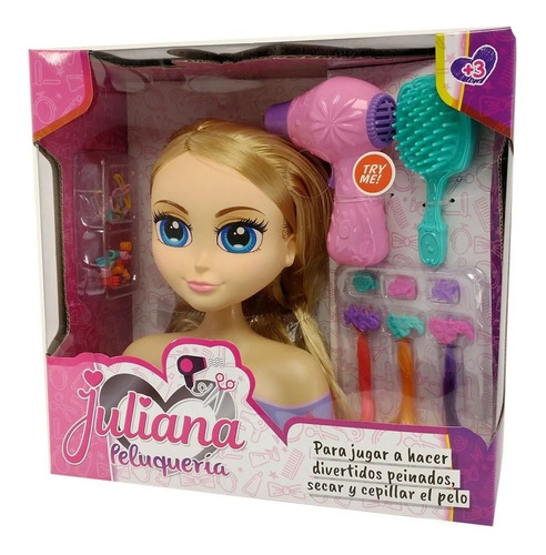 Imagen 2 de 4 de Figura Para Peinar Muñeca Juliana Accesorios Con Luz Sonido