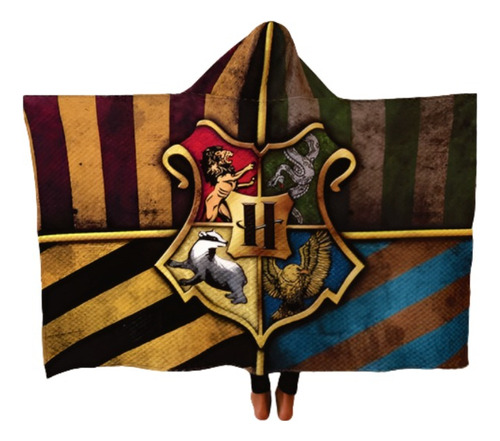 Harry Potter Escudos - Manta Con Capucha 