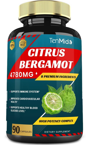 Cpsulas De Extracto De Bergamota Ctrica 4780mg Y Vitamina C,