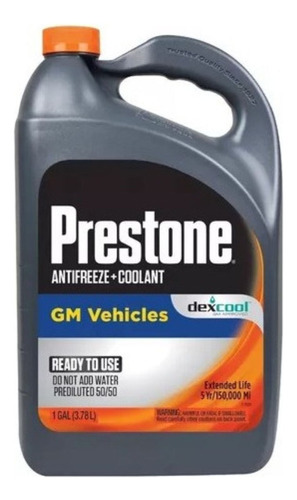 Prestone Antifreeze/coolant 50/50 Dexcool Color Naranja