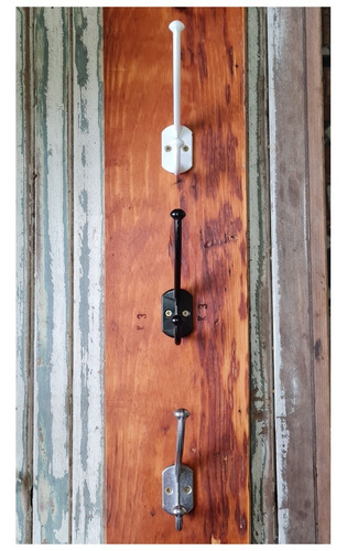 Imagen 4 de 10 de Kit X 10 Perchas Doble Gancho Blanco Perchero Pared Cocina