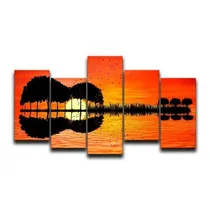 Comprar Quadro Decorativo Violão Por Do Sol Mosaico Mosaico 5 Peças