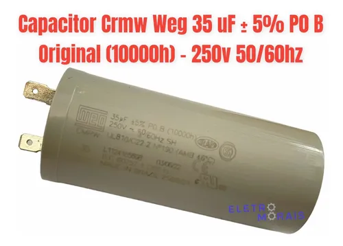 Capacitor Electrolux 64188833 - 35uf 50/60hz - 250v (10000h Capacitor Electrolux 64188833 - 35uf 50/60hz - 250v (10000h