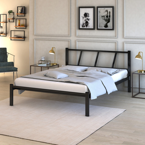 Cama Casal Aço/ferro Estilo Moderno 100% Aço Qualidade Com Colchão D20 140 Cm