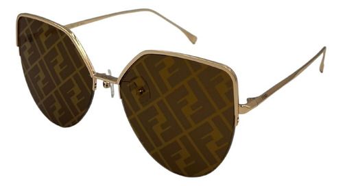 Fendi Ff0423 J5g/f Eye Cat Shape Cafe Espejo Dorado