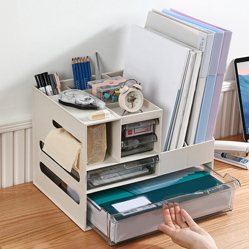 Organizador De Escritorio Con Cajón, Organizador De