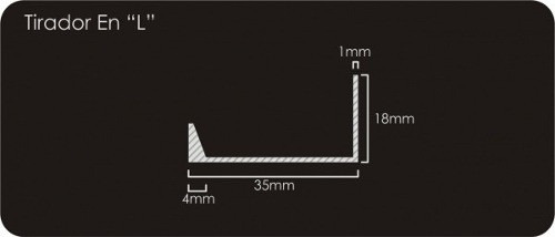 Perfil Tirador De Aluminio L Tipo Invisible Cocinas Closets